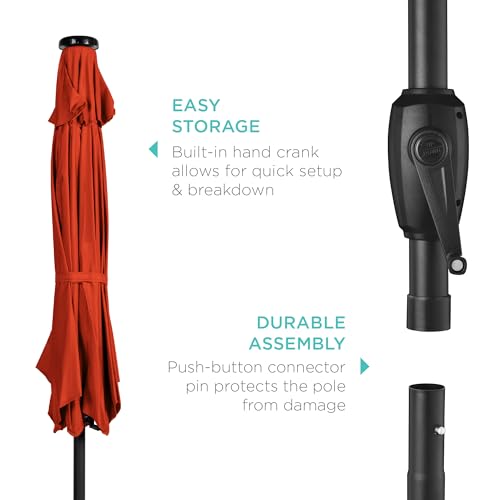 7.5ft Solar Umbrella LED Lighted Patio Umbrella