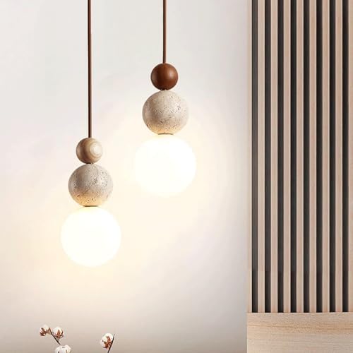 Modern Indoor Pendant Light Natural Stone Spherical Hanging Light Frosted White Glass Suspension Pendant Lamp for Bedside Restaurant Kitchen Island Aisle Bar Club Chandelier