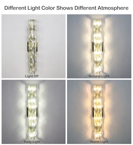 24 Inch Crystal Wall Sconce Gold Sconces Wall Lighting