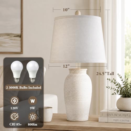 Ceramic Table Lamps Set of 2 for Living Room (2 Count)