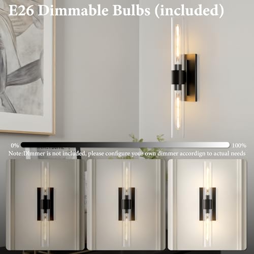 Black Brass Bathroom Wall Sconce