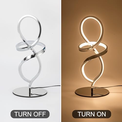 Modern Small Table Lamp with LED Spiral Design