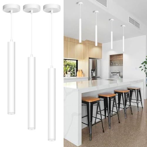 Modern Pendant Lights 4000K White LED Dimmable Pendant Light Fixtures Pendant Lighting for Kitchen Island (3 Count)