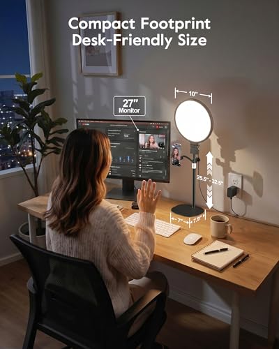1300 Lumens Ring Light with Stand for Desk