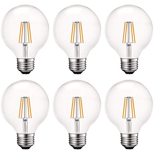Vintage G25 LED Globe Light Bulbs 60W Equivalent (6 Count)