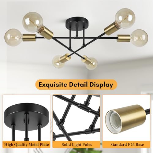 6 Light Modern Sputnik Chandelier