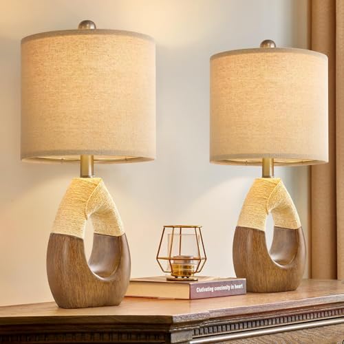 Boho Table Lamps Bedroom Living Room Set 2 (2 Count)
