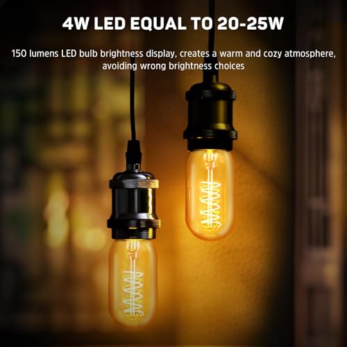 Vintage T45 Amber Edison Bulbs (4 Count)