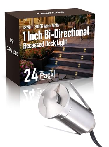 24 Pack 3000K Recessed Low Voltage LED Deck Light (24 Count)