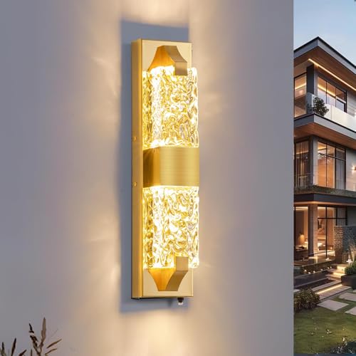 18.5" Gold Outdoor Wall Light Fixture