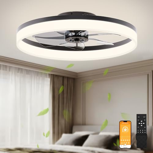 Low Profile Ceiling Fan with Light and Remote