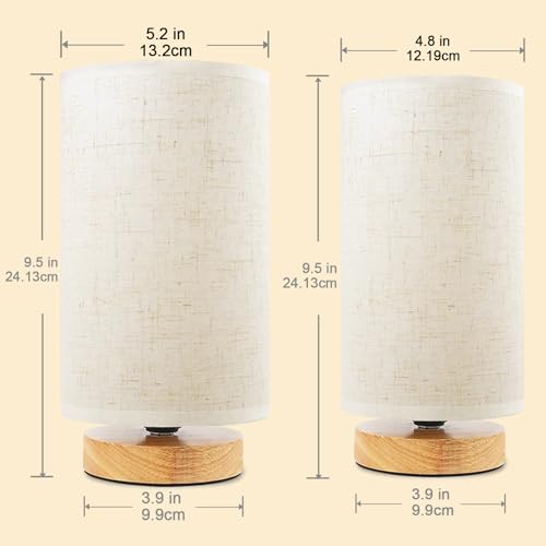 Small Bedside Table Lamp for Bedroom set of 2 (2 Count)