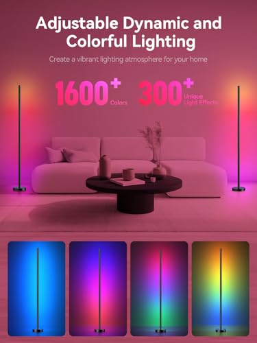 Smart RGBICW LED Corner Floor Lamp 2 Pack (2 Count)