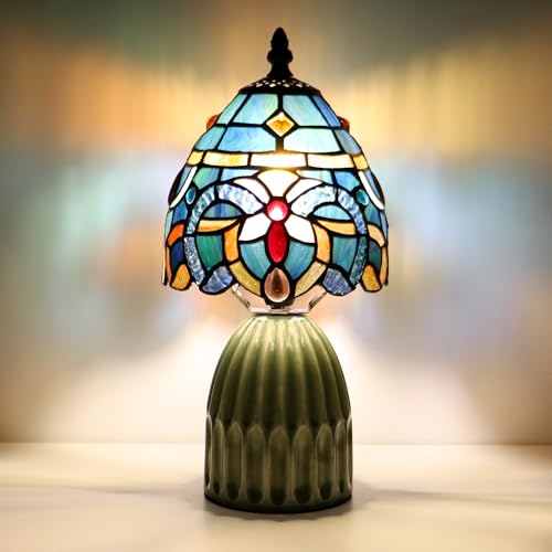 Tiffany Stained Glass Mushroom Table Lamp 12.5 Inch