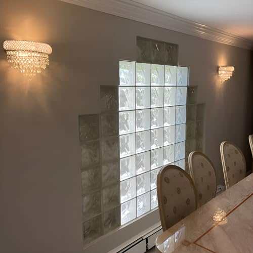 2 Lights Crystal Icicle Prisms Drops Wall Sconce Light for Living Room Dining Room Bathroom Vanity Mirrors Hallway Bedroom Closet Stairway
