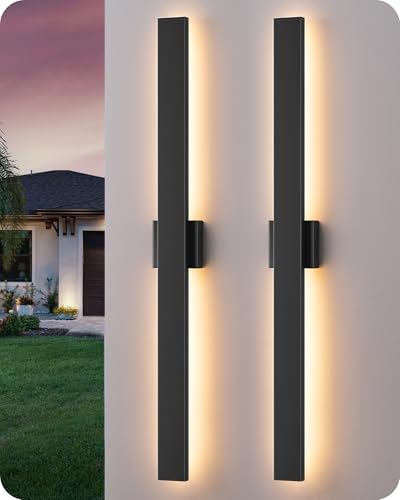 2 Pack Modern LED Outdoor Wall Lights (2 Count)