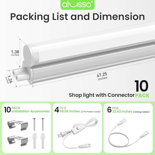 10 Pack 4FT LED T5 Shop Lights (10 Count)