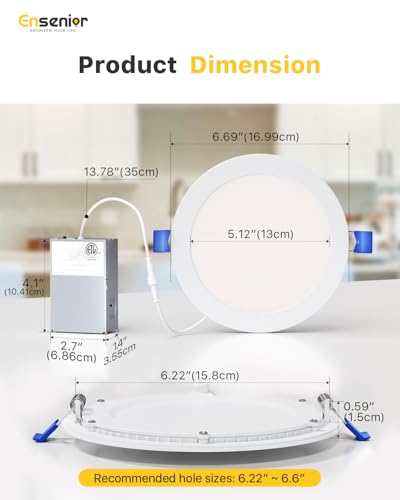 12 Pack 6 Inch LED Recessed Ceiling Light (12 Count)
