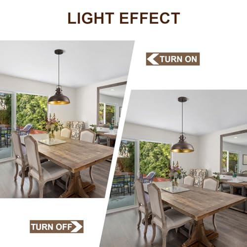 12 Inch Farmhouse Pendant Lights Kitchen Island (3 Count)