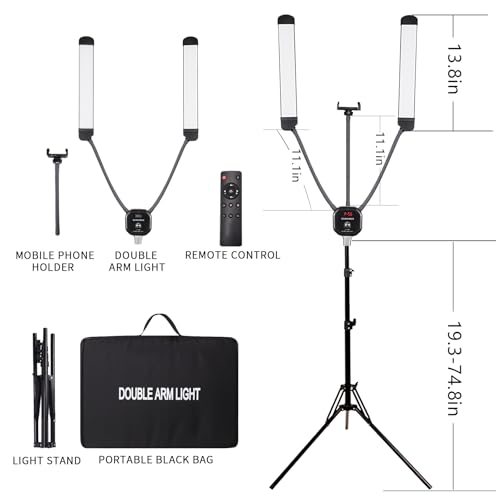 50W Double Arm LED Photography Video Light Beauty Lash Tattoo Lamp