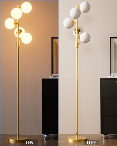 Dimmable Gold Globe Floor Lamp