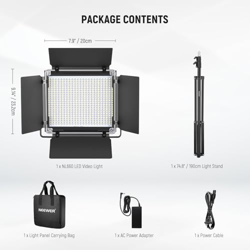 Bi Color LED Studio Light with Tripod Stand Barndoors
