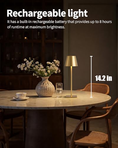 Gold Cordless Table Lamps Set of 2 (2 Count)