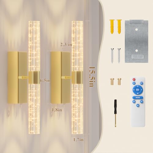 Battery Operated Wall Sconces Set of 2
