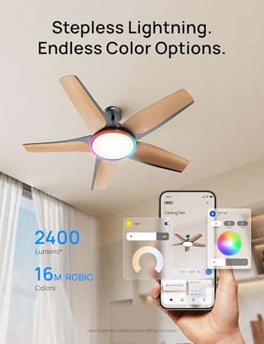 Smart RGBIC Ceiling Fans with Lights