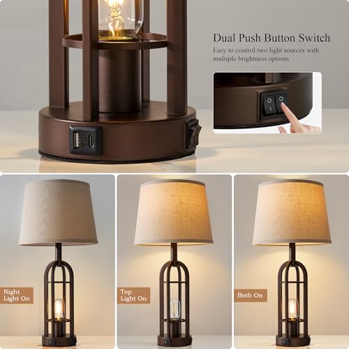 Table Lamps for Living Room End Table Set of 2 (2 Count)