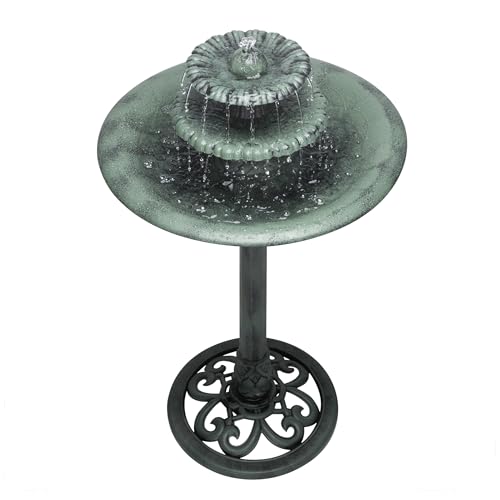 35" Tall 3 Tier Outdoor Pedestal Water Fountain