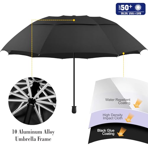 UPF 50+ Golf Umbrella with Adjustable Universal Clamp