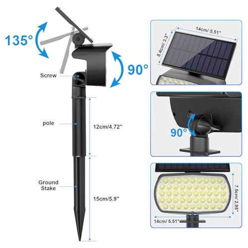 108 LED Solar Spot Lights Outdoor (4 Count)