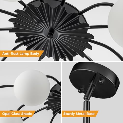 12 Light Milk Glass Pendant Light