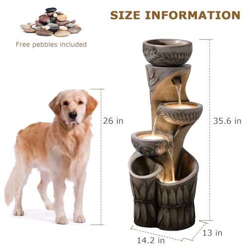 4 Tiered Water Fountain Outdoor Waterfall Fountains