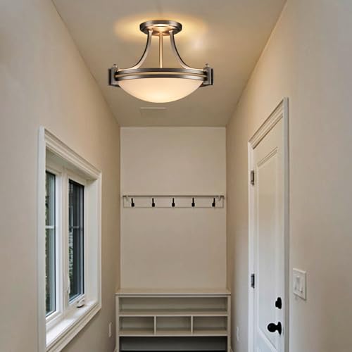 Brushed Nickel Semi Flush Mount Ceiling Light