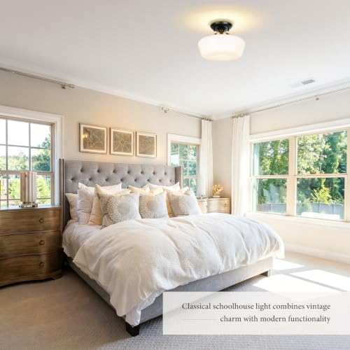 Schoolhouse Style Semi Flush Mount Ceiling Light Fixture