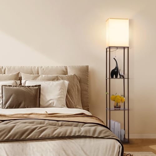 Floor Lamp with Shelves