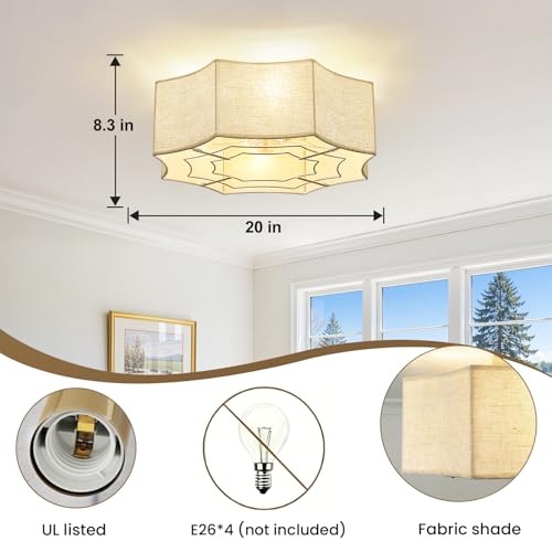 Remote Ceiling Fans with Lights (Fabric)