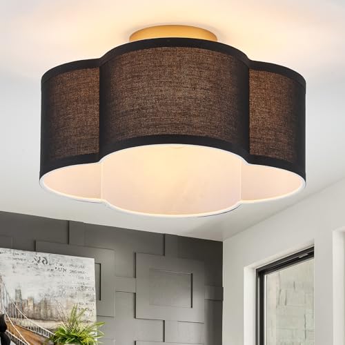 Black Semi Flush Mount Ceiling Light Fixture