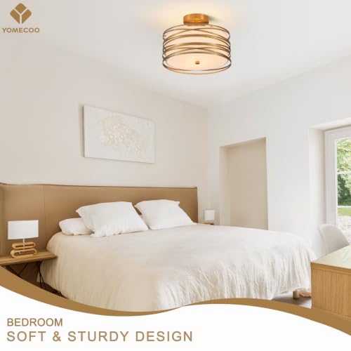 12.2" Gold Semi Flush Mount Ceiling Light