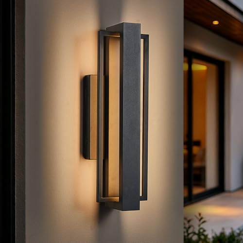 Double Square Frame Outdoor LED Wall Light