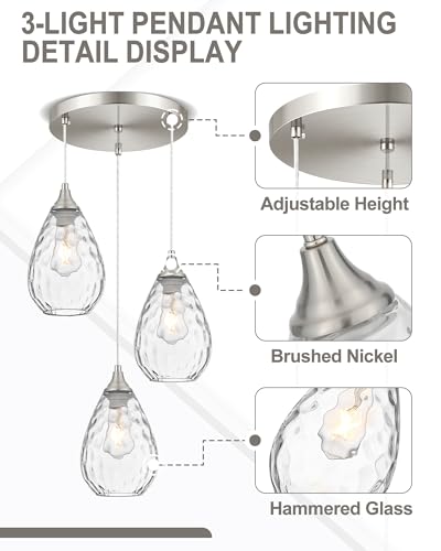 Brushed Nickel Dining Room Chandelier Light Fixture Over Table