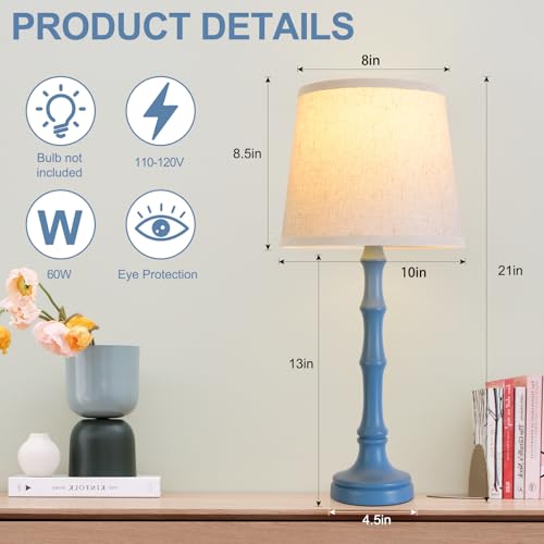 Lamps Set of 2 Modern Farmhouse Table Lamp Bedside Reading Lamps Living Room End Tables Set Lamps for Night Stands Bedroom Night Lamp (2 Count)