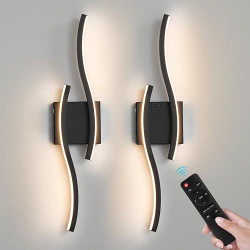 Black Battery Operated Wall Sconces (2 Count)