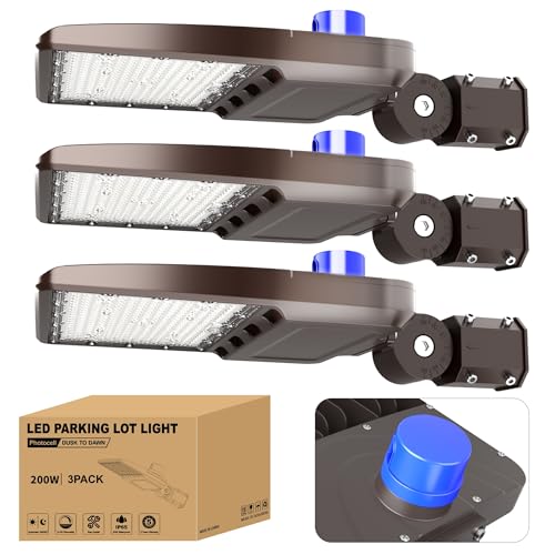 LED Parking Lot Light 200W 28000LM 5000K (3 Count)