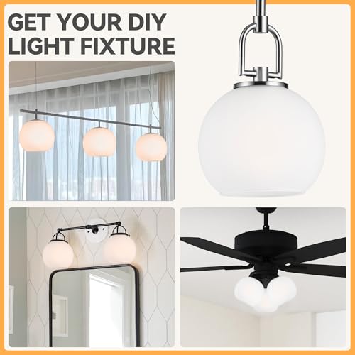 3 Pack White Frost Glass Shade Replacements (3 Count)