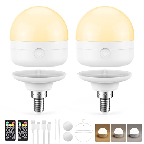 E12 Rechargeable Light Bulbs with Remote