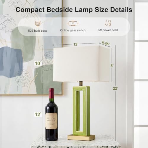 22" Modern Ceramic Table Lamps Set of 2 (2 Count)