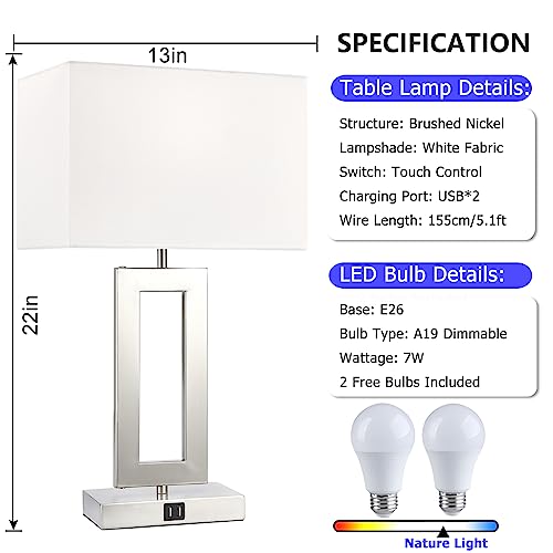 22'' Lamps for Bedrooms Set of 2 (2 Count)